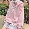 Sudadera transfronteriza de comercio exterior, estilo universitario, estilo japonés, con estampado de frutas de dibujos animados, chaqueta holgada con cremallera y capucha gruesa.