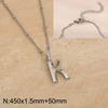 Collar de acero de titanio con 26 letras en inglés y diamantes para mujer, joyería con diseño de rueda de tarjeta, cadena de clavícula DIY, venta al por mayor