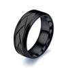 Anillo de acero inoxidable de Amazon cruz de explosión transfronterizo acero titanio hecho a mano al por mayor anillo de rayas no se desvanece lujo ligero alto sentido