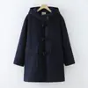 Cardigan de Lana Engrosado Acolchado Color Puro Estilo Coreano Hebilla de Tres Cuernos para Mujer Chaqueta de Invierno 2025 Venta al por Mayor