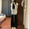 Jeans boca de sino preto forrado com fleece para mulheres, novo estilo outono 2026, cintura alta, modelador, não justo, para baixinhas