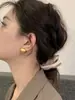 Pendientes Cepillados de Moda Estilo Coreano, Pendientes Metálicos Plateados de Bola Estéreo Geniales, Pendientes Ins Exquisitos y Simples de Alta Gama para Mujer