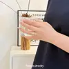 Anel Geométrico Irregular em Forma de Gota de Água com Pedras Totais, Estilo Europeu e Americano, com Sensação de Alto Padrão, Luxo Leve, Design de Nicho e um Senso de Elegância