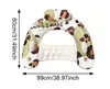 Cama flutuante com guarda-sol retrô, espreguiçadeira inflável, rede flutuante com encosto dobrável, bote inflável flutuante