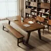 Escritorio Grande Largo de Madera Maciza, Mesa Doble de Estudio y Lectura, Escritorio de Oficina Simple para Computadora, Mesa de Conferencias, Mesa de Trabajo, Mesa Grande de Tablero de Madera Maciza