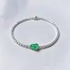 Pulseira de cabaça pequena em calcedônia verde com diamantes em todo o design original, pulseira de cabaça de jade da moda em ágata branca, em estoque para atacado