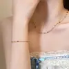 Collar de cuentas de color dopamina de verano para mujer, ligero, de lujo, de alta gama, elegante, con cadena de clavícula, estilo occidental que combina con todo.