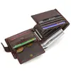Billetera de Cuero Genuino Porta Monedas Múltiples Tarjetas Piel de Vaca de Primera Capa Plegable Corto Explosiones de Amazon Bolso de Piel Aceitada Plata Rota