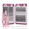 Conjunto Popular Transfronteiriço de Extensão de Cílios Postiços de Grande Capacidade DIY Cabelo de Cluster Único Auto-Enxertável Segmentado Curvatura D Natural Espesso