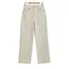 Jeans Estrechos de Pierna Recta Estilo Nuevo Primavera y Otoño 2026 para Mujer, Pantalones Vintage de Cintura Alta Adelgazantes de Pierna Ancha, Pantalones Casuales Sueltos