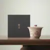 Mingzhenshan Zhi Cangyanhongjie Fangwangshu Cerâmica Fina Pintada à Mão Gaiwan Conjunto de Chá Kung Fu para Uso Doméstico Xícara de Chá
