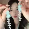 Aretes de Borla Flor de Zircón Aguja de Plata, Modernos y Frescos, Aretes Versátiles, Dulces y de Nicho, Venta al por Mayor de Aretes de Gama Alta