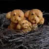 Taihang Thuja Pieza de Mano Perro de Peluche Mascota Linda Hogar Perro de la Suerte Pieza Tallado en Madera Colgante Oficina Juego
