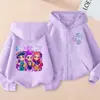 Sudaderas con Cremallera de Moda Estilo Kpop Coreano Periférico Estampado para Niños y Niñas Sudaderas Casuales Transfronterizas Primavera y Otoño