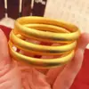 Pulsera Cerrada Corazón Sutra Método Antiguo Chapada en Oro Herencia, Mismo Estilo que en Tiendas de Oro, Anillo Sencillo con Textura Mate, Joyería de Pulsera Sólida Simple