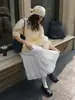 Estilo Nuevo de Primavera Estilo Bohemio Francés Romántico Falda Floral Calada con Cintura Elástica y Falda Larga Holgada para Mujer