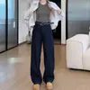 Jeans rectos para niños otoño 2024 nuevos pantalones machete niña gordita talla extra sueltos ajustados estrechos pierna ancha