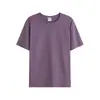 Camiseta de manga corta en stock para hombre, verano, color liso, holgada, manga media, algodón, cuello redondo, top simple, camiseta base, ropa para hombre