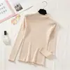 Outono e Inverno Novo Estilo Coreano Cor Sólida Suéter Básico Tricô para Mulheres Suéter de Gola Alta Emagrecedor para Mulheres