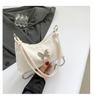 Bolso de Axila Suave de PU para Mujer 2024 Primavera y Verano Nuevo Casual Color Claro Bolso de Hombro Cruzado de Moda Coreano