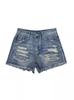 Europa e Estados Unidos fonte transfronteiriça de moda feminina shorts jeans retro desgastado solto reto usados