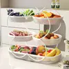 Estante de Bocadillos de Escritorio Bandeja de Frutas para Uso en el Hogar en la Sala de Estar Mesa de Café, Canasta de Frutas de Lujo de Múltiples Capas de Gama Alta, Estante de Almacenamiento de Bocadillos y Frutas Secas