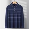 Camisa Polo de Manga Larga para Hombre Casual de Negocios Caída Sin Planchar Lujo Ligero Moderna Camiseta para Hombre Roja Otoño e Invierno 2024 Nuevo Estilo
