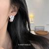 Primavera y Verano Nuevo Manta Rosa Rosa Claro Aretes de Flor de Perla Lujo Ligero Exquisitos Aretes de Diseño Nicho Pines de Plata 925