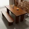 Mesa de Chá de Madeira Maciça Estilo Nórdico para Apartamento Pequeno em Casa Conjunto de Mesa e Cadeiras de Jantar de Madeira Maciça Estilo Wabi-Sabi Sala de Estar Sala de Jantar em Casa Mesa de Jantar