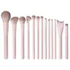 Set de Pinceles de Maquillaje Flor de Durazno: Sombra de Ojos, Rubor, Contorno, Sombra de Nariz, Corrector - Set Completo de Brochas para Principiantes