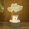 Lámpara de mesa acrílica con luz nocturna 3D con control de voz inteligente, táctil, LED de tres colores, regalo creativo