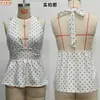 2026 Estilo Europeo Halter Lunares Camisola Adelgazante para Mujer Cuello en V Sin Mangas Corto Bandeau Estilo Chica Picante