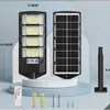 Luminária solar de rua de tendência transfronteiriça com poste integrado para uso externo rural, luminária de pátio movida a energia solar com sensor de movimento