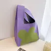 Bolsa de Tricô Rosa Girly de Design Exclusivo Bolsa Colete Versátil Bolsa de Mão de Grande Capacidade Bolsa para Passeio com Miudezas Bolsa de Mão da Moda
