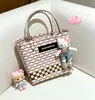 Bolsa Tecida Artesanal Tailandesa, Cesta de Legumes DIY de Grande Capacidade, Bolsa de Praia, Bolsa de Mão para Lembrança, Bolsa de Presente de Feriado