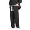 Pantalones de Seda de Hielo para Hombre, Pantalones Casuales Rayados Rectos Sueltos Finos de Verano, Pantalones Largos para Hombre, Pantalones Deportivos de Secado Rápido para Adolescentes