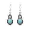 Pendientes Antiguos de Plata Populares de Temu Multi-Pieza Estilo Étnico Pendientes de Turquesa Accesorios de Flor Calada Al por Mayor Yiwu