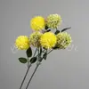 Bola de flor de diente de león artificial de 3 cabezas, adecuada para decoraciones de bodas, arreglos de pasillo, arreglos florales de suelo y decoración del hogar/sala de estar; flores de seda
