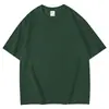 Camiseta de Manga Corta de Algodón Puro Pesado Estilo Americano para Hombre, 300g, Moderna de Alta Gama, 100% Algodón, Corte Holgado, Color Sólido