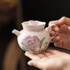 Tetera Pequeña de Cerámica China Tallada y Pintada a Mano con Clavel y Granada Juego de Té Kung Fu Tetera Individual para Una Persona