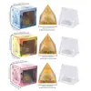Pirâmide de Bola de Cristal Natural 5/6/8cm Ornamento de Mesa Chakra Cascalho Colorido Pirâmide de Resina Epóxi