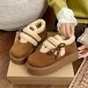 Botas de Nieve de Suela Gruesa para Mujer 2026 Nuevo Llegado de Invierno Acolchado de Terciopelo Cálido Antideslizante que Aumenta la Altura Zapatos de Algodón sin Cordones Zapatos Birkenstock