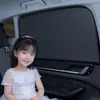 Película Protetora Solar Magnética para Vidro de Carro Protetor Solar Isolamento Térmico Cortina de Carro Privacidade Janela Lateral Prata Titânio Carro SUV Fileira Dianteira