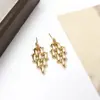 Pendiente de Cascada Geométrica Patchwork Versátil Temperamento Pendiente de Alta Gama Diseño de Nicho Pendiente de Tachuela Geométrica Estilo Frío para Mujer