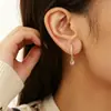2026 Nuevo Modelo Moda Ecológica Chapado en Cobre Dorado Pendientes de Circonita Aros de Oreja Versátiles Simples Aros de Strass Pendientes de Botón