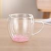 Taza de vidrio de borosilicato de alto valor de color, vidrio multiestilo, vidrio de doble capa, taza para leche, café, bebidas, taza de té
