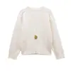 Exportación Transfronteriza Ropa de Mujer 2025 Otoño Estilo Europeo y Americano Cuello en V Manga Larga Holgado Metal Un Botón Tejido Top
