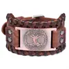 Pulseira Pulseira de Couro Punk Pulseira de Couro Gótica Pulseira Tira Nórdica