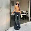 Jeans de Pierna Acampanada Micro con Bolsillos Traseros de Diseño Remachado Retro Americano 2026 Favorecedores Pantalones Acampanados Hot Girl para Mujer