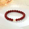 Bajo el árbol baniano, pulsera de cuentas de jade Hetian rojo cinabrio natural de viento nacional para mujer este año, pulsera de cuentas de transferencia, regalo al por mayor